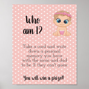 Who Am I? Baby Shower Game Sign Printable