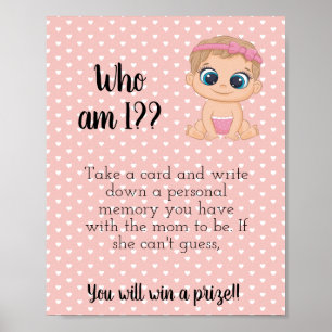 Who Am I? Baby Shower Game Sign Printable