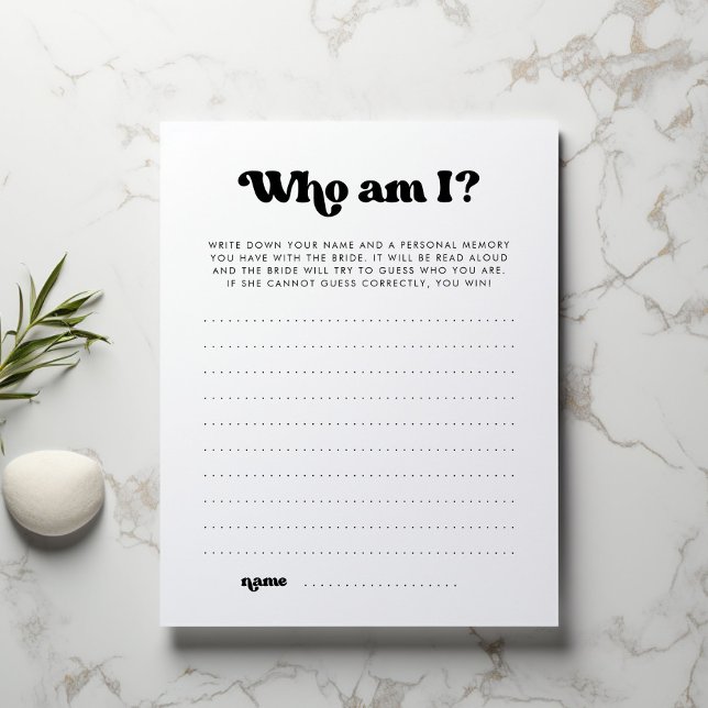 Who am I Bridal Shower Game (Creator Uploaded)