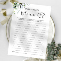 Who Am I Bridal Shower Game