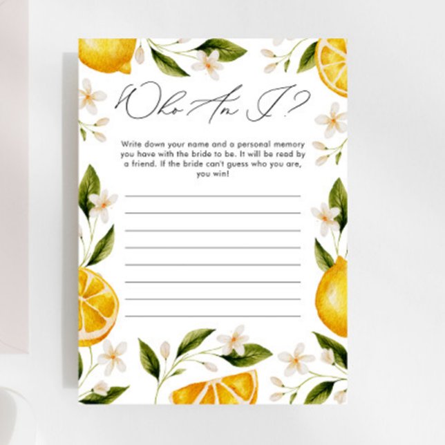 Who Am I Main Squeeze Cirtus Bridal Shower Game (Creator Uploaded)