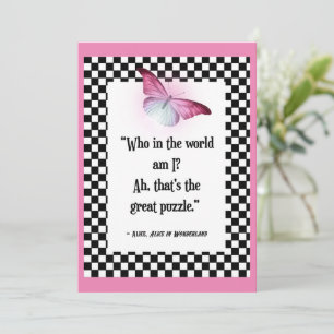 Who Am I? Wonderland Alice Quote Card