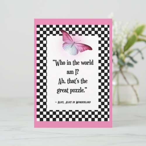 Who Am I Wonderland Alice Quote  Card