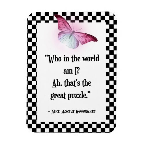 Who Am I Wonderland Alice Quote  Magnet