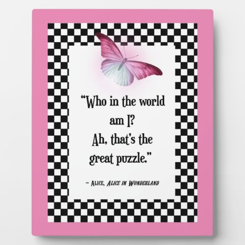 Who Am I Wonderland Alice Quote   Plaque