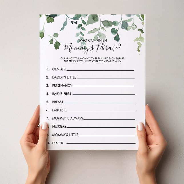 Who can Finish Mommy's Phrase Baby Shower Game (Creator Uploaded)