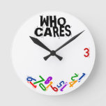 Who Cares Falling Numbers Wall Clock at Zazzle