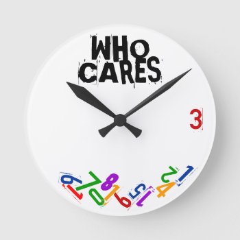 Who Cares Falling Numbers Wall Clock by Crosier at Zazzle