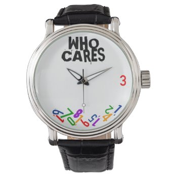Who Cares Falling Numbers Watch by Crosier at Zazzle