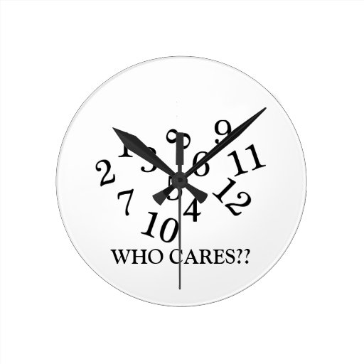 Who cares jumbled numbers funny wall clock | Zazzle