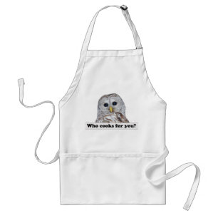 "Who Cooks for You?" Barred Owl Apron