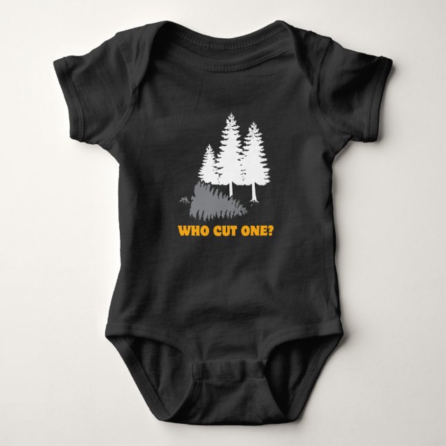 Who cut one? Fart Joke for Lumberjacks Baby Bodysuit (Front)