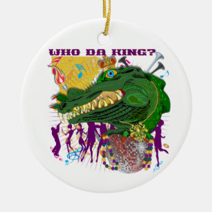 Who Da King? Louisiana Custom Throw Ceramic Ornament