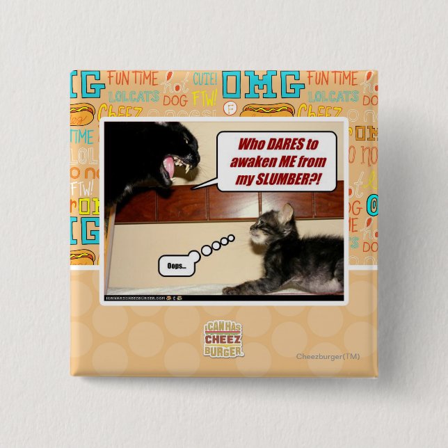 Who dares awaken me? pinback button (Front)