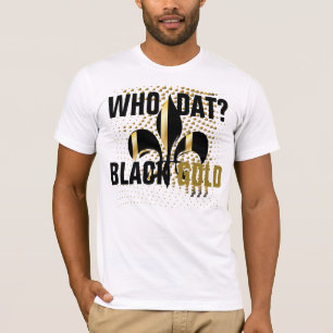 Who dat? Black gold hearts/Fleur de Lis T-Shirt
