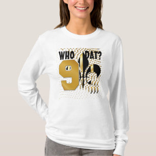 Who dat? No. 9/Black gold hearts/Fleur de Lis T-Shirt