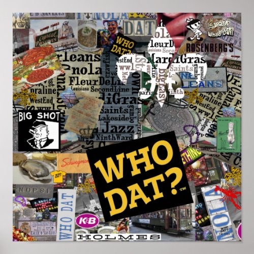 Who Dat t_shirts Poster