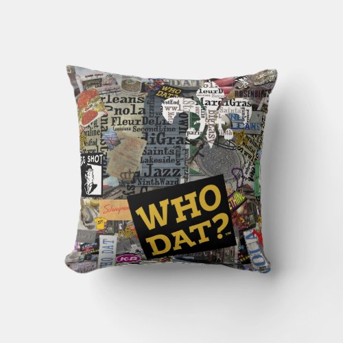 Who Dat t_shirts Throw Pillow