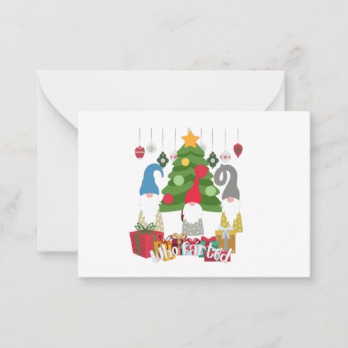 Who Farted Elves Note Card