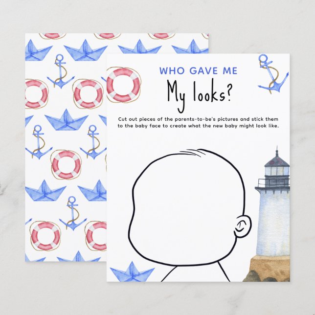 Who gave me My looks? baby shower game (Front/Back)