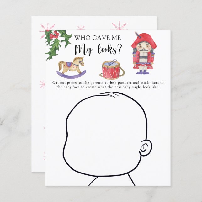 Who gave me my looks baby shower game (Front/Back)