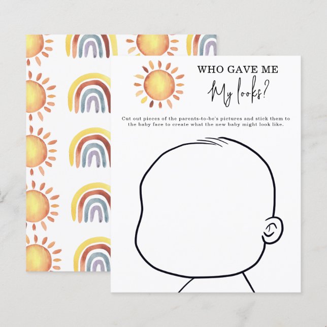 Who gave me My looks? baby shower game (Front/Back)