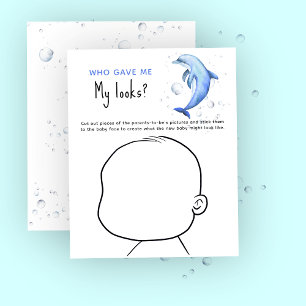 Who gave me My looks? Dolphin baby shower game