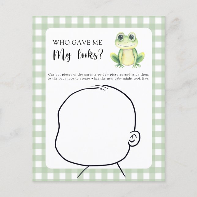Who gave me my looks Frog baby shower game (Front)
