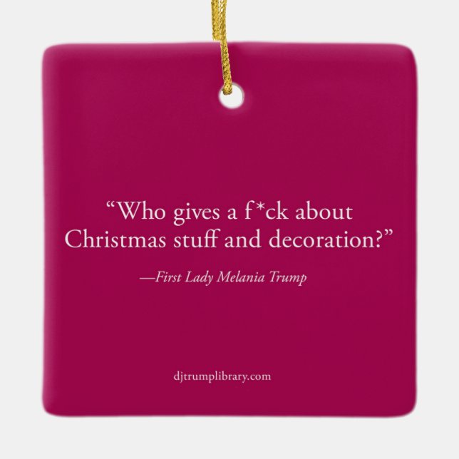 "Who Gives a F*ck About Christmas" Ceramic Ornament (Front)