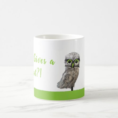 Who Gives a Hoot Silver Burrowing Owl Art Coffee Mug