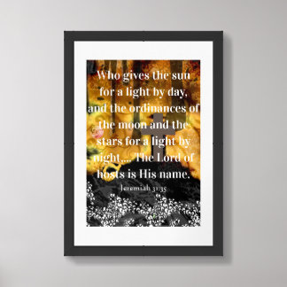 Who gives the sun for a light by day framed art