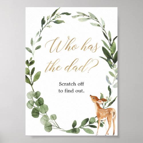 Who has the dad game Deer greenery gold Poster