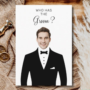 Who Has The Groom Bridal Shower Game Bachelorette Thank You Card