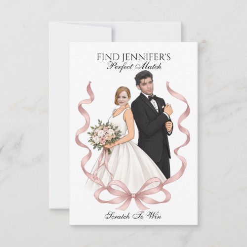 Who Has the Groom bridal shower scratch off Game Thank You Card