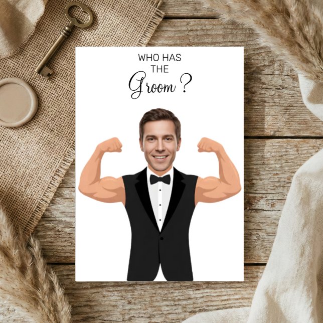 Who Has The Groom Gym Groom Tuxedo Fitness Design Thank You Card (Creator Uploaded)