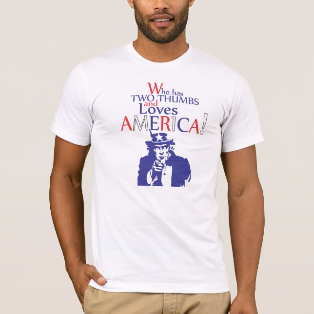 Who has two thumbs and loves america T-Shirt (Front)