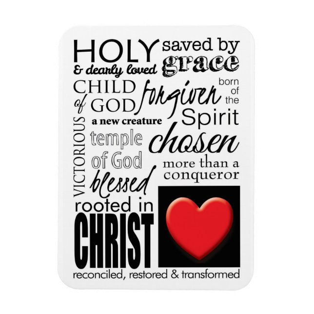 Who I Am in Christ Scripture Typography Magnet (Vertical)