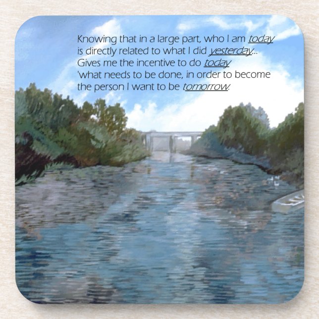 Who I am Today Inspirational Beverage Coaster (Front)