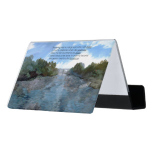 Who I am Today Inspirational Desk Business Card Holder