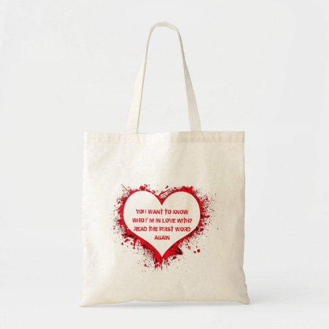 Who I'm in love with, funny text in red heart  Tot Tote Bag (Front)