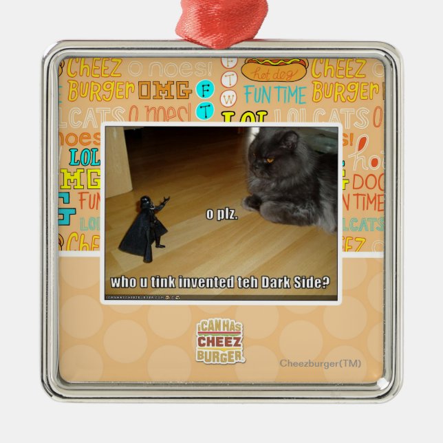 Who invented the dark side? metal ornament (Front)