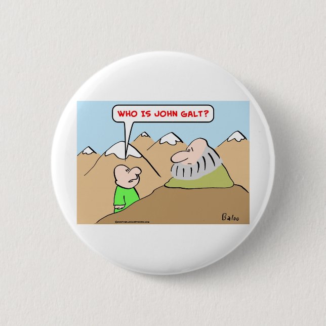 who is john galt ayn rand objectivism button (Front)