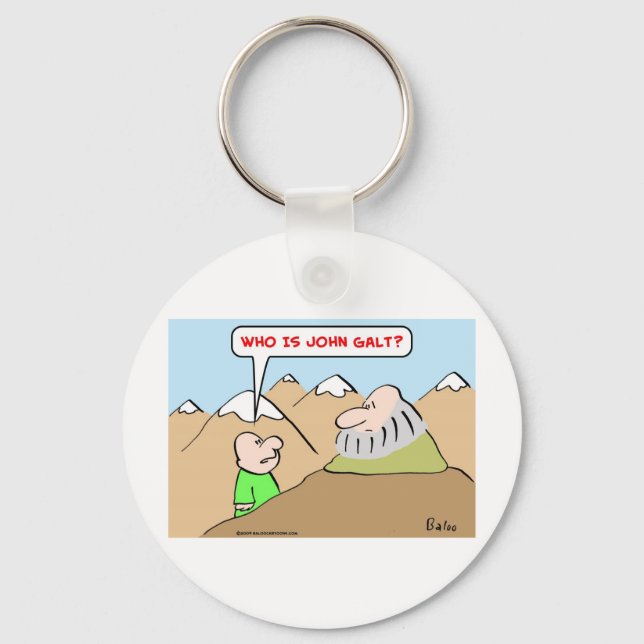 who is john galt ayn rand objectivism keychain (Front)