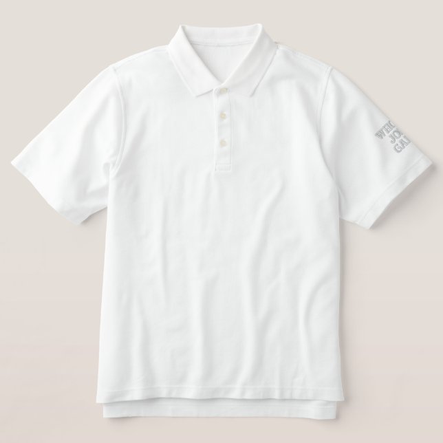 Who is John Galt? Embroidered Polo Shirt (Design Front)