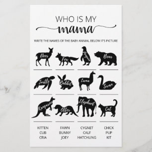 Who is my mama Game Baby Shower party game
