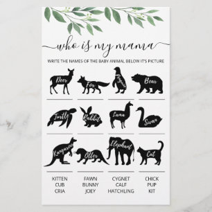 Who is my mama Game Baby Shower party game