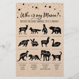 Who is my Mama with Answers Baby Shower party Game