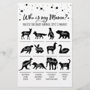 Who is my Mama with Answers Baby Shower party Game
