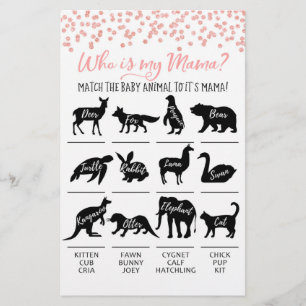 Who is my Mama with Answers Baby Shower party Game