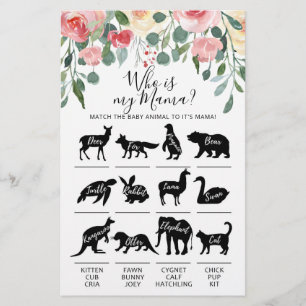 Who is my Mama with Answers Baby Shower party Game